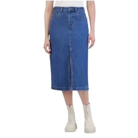 Steve Madden Dresses & Skirts - NEW Steve Madden Women's M Denim Midi Skirt With Front Slit